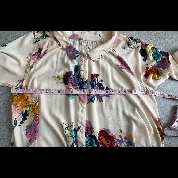 Free People Oversized Floral Swing Blouse Size Small - Picture 10 of 11